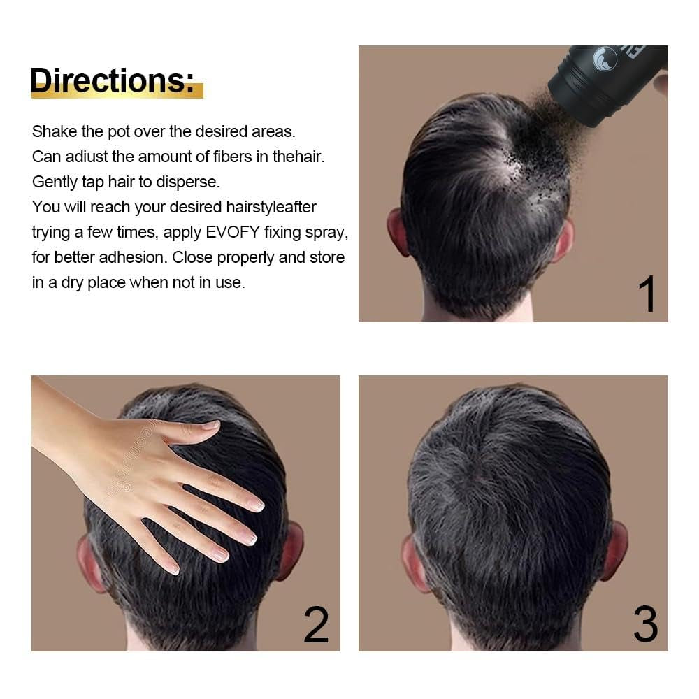Hair Building Fibers Black 27.5G (0.97 Oz), Fill in Fine or Thinning Hair Instantly Thicker, Fuller-Looking Hair, Hair Thickening Fibers for Men & Women